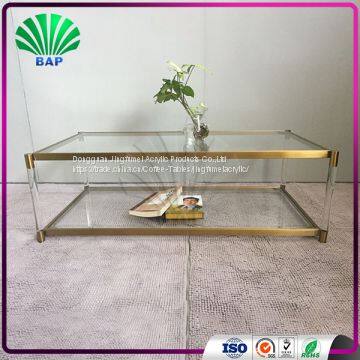 Living Room Corner Table Mirrored Console Table Plexiglass Coffee Table With Metal Legs photo-3