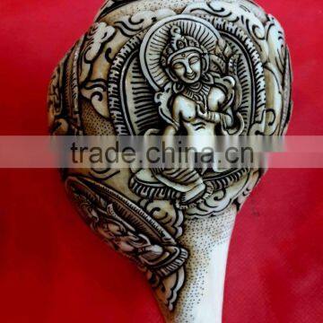 Best Selling White Conch Deity Crafted Shankha photo-3