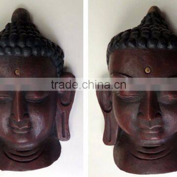 Hand Crafted Wooden Mask of Lord Buddha Wall Hanging Made In Nepal photo-3