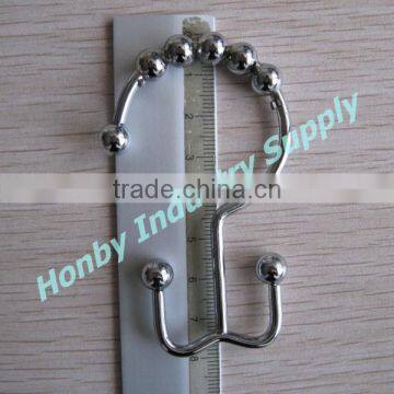 Wholesale 80mm Bathroom Metal Double Hook Curtain Ring photo-2