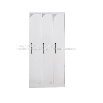 Knock Down Colourful Steel Cabinet Locker With 3 Doors for Government Use photo-2