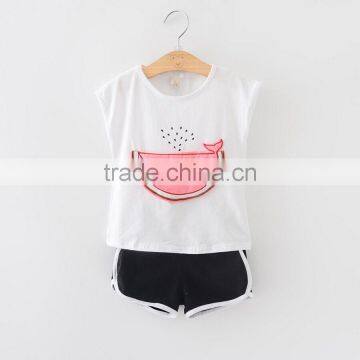 Pictures of Girls Suits Designs Watermelon T-shirt and Shorts 2 Pcs Sets photo-3