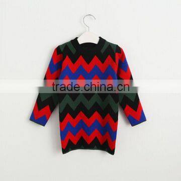 Wholesale Matching Clothes Mother and Daughter Girls Wave Pattern Knitt Dress photo-3