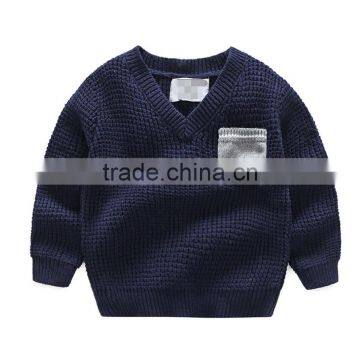 Wholesale Cotton Knitted German V Neck Sweater Pullover With Pocket photo-2