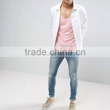 Cheapest New Design Custom Manufacture Grey Color Gym Wear Comfortable 35% Cotton 65% Polyester Fashion Running Men's Tank Vest photo-4