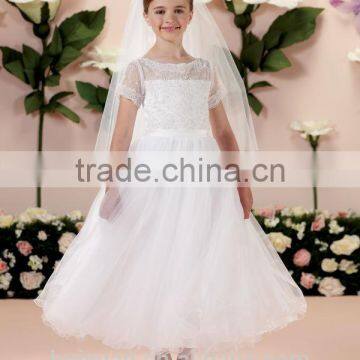 white tulle cap sleeve lace wedding gown baby dress