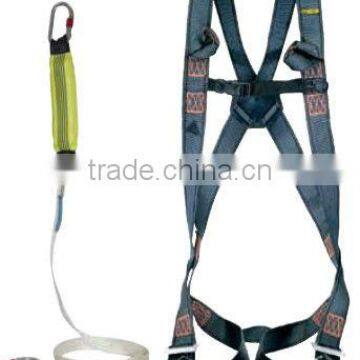 Fall arrest set invluding harness and energy absorber