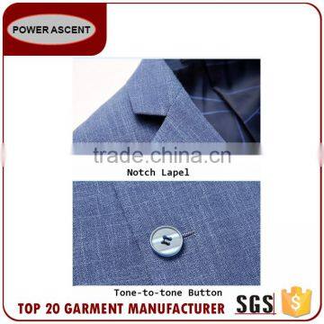 Wholesale Latest Design Royal Mens Fashion 2 Button Blue Suit Jacket Blazer With Sleeve Cuff photo-5