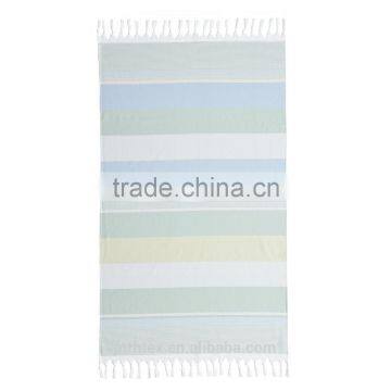 Stripe 100% cotton beach towel with tassel made in China