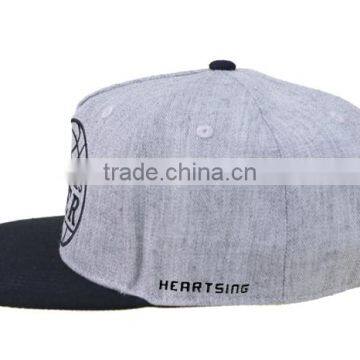 Plastic Snap Back Flat Bill Wool Blend Organic Snapbacks Made in China photo-3
