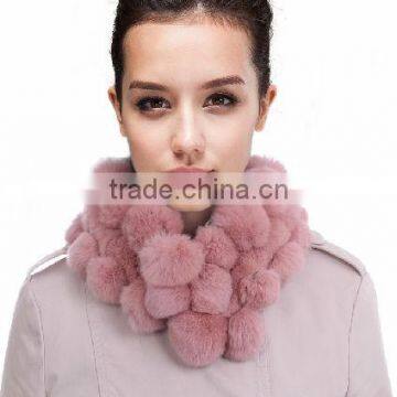 knitted rex rabbit fur scarf