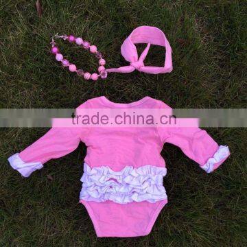 Girl Kids Romper Football Romper Girls Pink Romper With Headband and Necklace photo-4