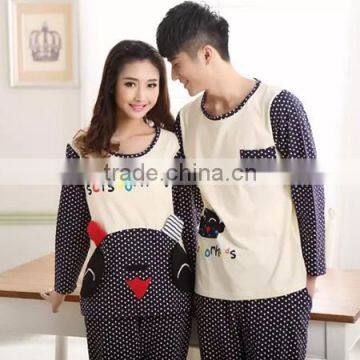 2015 wholesale deep blue couple pajamas