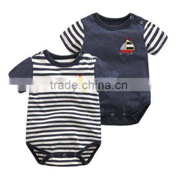 Wholesale summer striped boys baby rompers cotton clothing