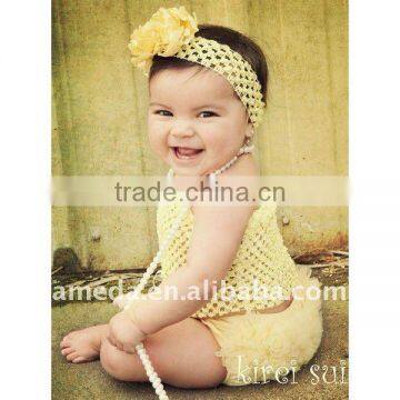 Yellow Baby Chiffon Ruffles Bloomer Panties T11