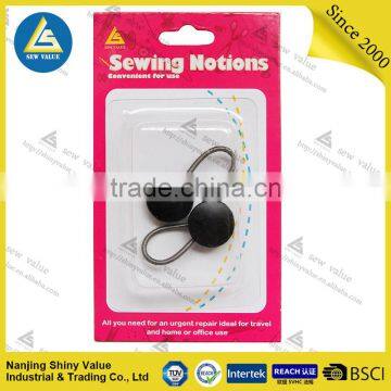 2 pack zinc plated alloy spring metal button extenders in black surface