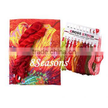 High Sales Wholesal Chinese Needlework Multicolor Flower Pattern Square Throw Pillow Cotton Cross Stitch photo-2