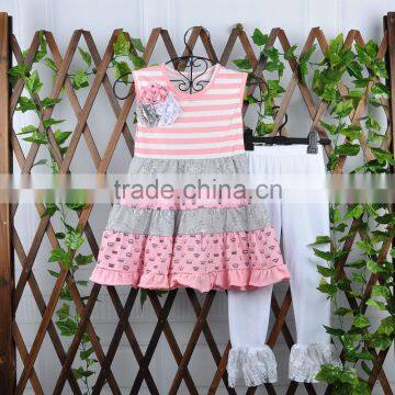 New Style Summer Girls Boutique Outfits 2 Pieces Baby Clothing Sets for Wholesale