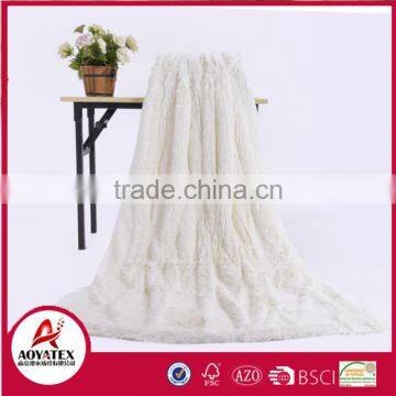 100% Polyester Promotion Solid Long Pile Fake Fur Winter Blankets photo-2