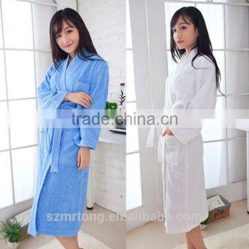 White Cotton terry//waffle/velvet/velour/ luxury Hotel Bathrobe for guestroom