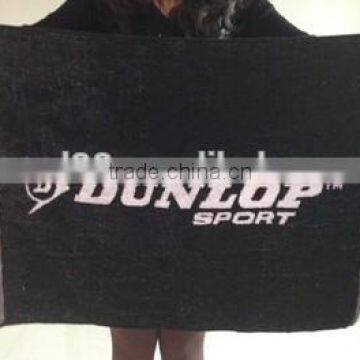 black jacquard sport towel