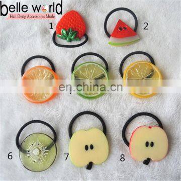 Fashion Cute Fruit Lemon Apple Hairpin Elastic New style elastic hair band hair tie accessory