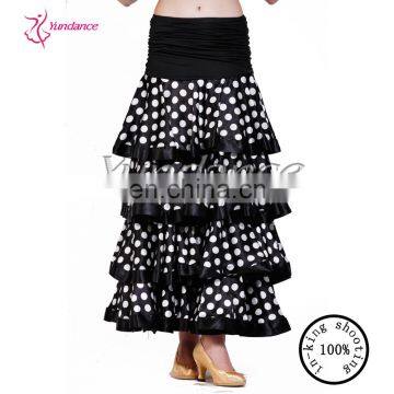 AB020 Flowing Ballroom Dance skirt for Performance Printing Small Spots