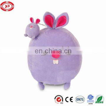 Purple bunny plush round rabbit soft toy keychain pendent