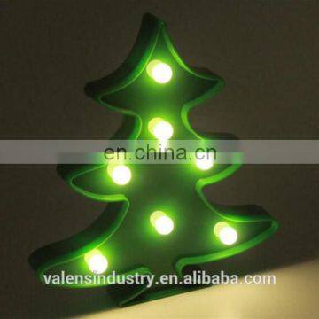 OEM 3D Christmas Tree Shape Battery operated LED Standing Night Light for Christmas Gift Home Decoration LED Marquee Light