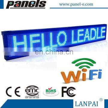 Blue Scrolling Wireless Programmable LED Sign Display Wifi Connection