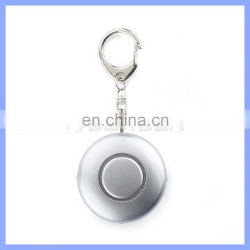 Promotional Gift Round Shaped Mini Keychain Personal Alarm With LED Light