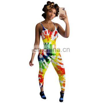 Hot Fashion Women Trendy Wholesale Boutique Gradient Slip Bodycon Sexy Nightclub Skinny Jumpsuits Rompers photo-4