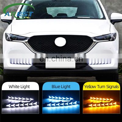 Carest 2PCS LED Daytime Running Light For Mazda cx-5 cx5 cx 5 2017 2018 2019 fog lamp DRL with Flowing turn signal