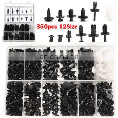 350Pcs Plastic Push Pin Rivet Fastener Trim Clips Kit For Car Bumper Fender Door Panel