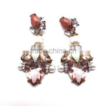 2015 fashion cheap Colorful Earring,Elegant Crystal Earring,Western Imitation Jewellery , earring factory china