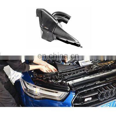Quality Assurance High Strength Hood Trim Air Inlet Light Weight Carbon Fiber Cold Air Engine Intake For AUDI S6 RS6 S7 RS7