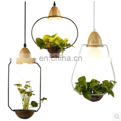 Modern minimalist creative pastoral Simulation grass  pendant light with wood for decorate