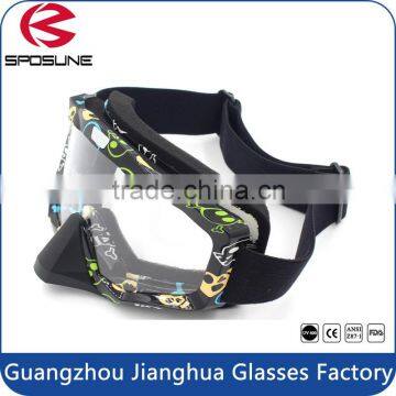 Universal reinforce transparent motorcross sport goggles news designed with adjustable elastic straps