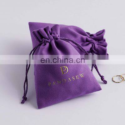 PandaSew Suede Velvet Drawstring Pouch Bag for Necklace Barcelet Earrings Rings Watch Gift Jewelry Pouch