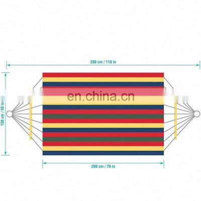 Custom Logo Outdoor Camping Travel Canvas Bent Stick Single Double Hammock for Two People photo-2