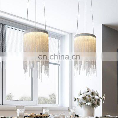 LED Tassel Chandelier Remote Modern Three-color Adjustable Nordic Restaurant Chandelier Luxury Hotel Living Lighting photo-4
