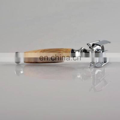 Classic Laser Custom New Design Butterfly Bamboo Handle Metal Eco-friendly Barber Double Edge Blades Shaving Safety Razor photo-3