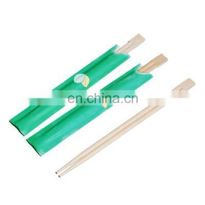 Wholesale Chinese Custom Disposable Twin Bamboo Chopsticks with Individual Open Paper Sleeve