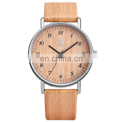 SHENGKE  Ladies Watch Wood Wooden Band Arabic  Number Dial Japan Quartz Reloj Para Mujer Watches Custom Logo Watch OEM  K8002L