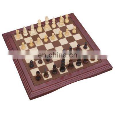 High Quality Outdoor Wooden and Leather Board Handmade Cheap Magnetic Chess Set photo-2