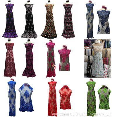 Factory Custom Fashion Wedding Dress Lace Fabric Lots of Flower Patterns photo-4