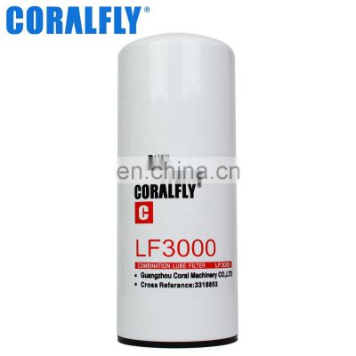 Coralfly Heavy duty Truck Oil filter LFP3000 BD103 P553000 LF3000 PH6349A 51748 Diesel engine Fuel filters