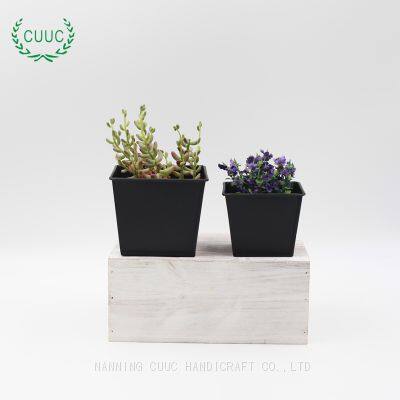 CUUC Galvanized Flower Pot Bucket Square Succulent Planter Small Plant Pots for Indoor Plants photo-4