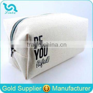 Custom Printing Canvas Cosmetic Bag Small Zippered Canvas Cosmetic Bag Yiwu                        
                                                Quality Choice