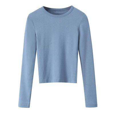 European and American Round Neck Seam Long Sleeve Base Layer Shirt for Women, New Autumn and Winter Style, Slimming and Figure-hugging Inner Wear T-shirt Top. photo-2